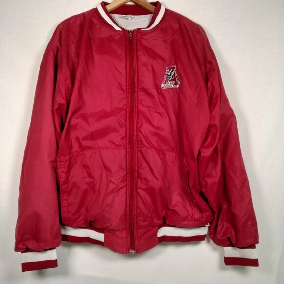 Vintage University Of Alabama Crimson Tide Jacket Men Large Red Thermal Rip Stop - Picture 1 of 16